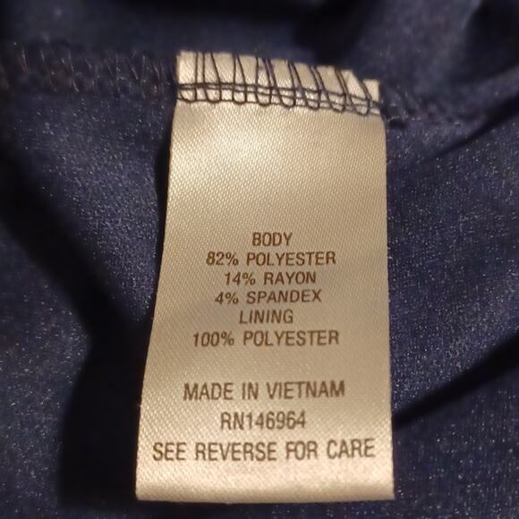 SIGNATURE Olive Green/ Dark Blue Knit Midi Dress. Size 3X - Picture 8 of 9